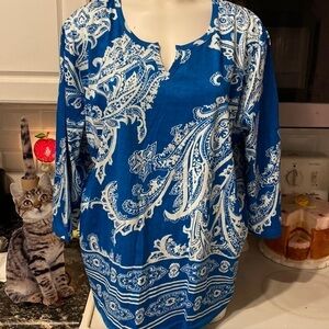 X womens American Sweetheart casual 3/4 sleeve stretch plus size top XXL